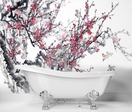 Sakura - Sumi-e (obraz tuszem) / Fototapety