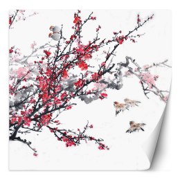 Sakura - Sumi-e (obraz tuszem) / Fototapety