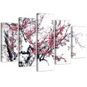 Sakura - Ukiyo-e (pływające obrazy) / Pentaptyk (płótno)