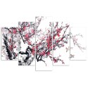Sakura - Ukiyo-e (pływające obrazy) / Pentaptyk (płótno)
