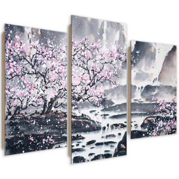 Sakura - Akwarela / Tryptyk (panel)