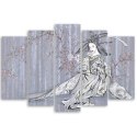 Geisha - Ukiyo-e (pływające obrazy) / Pentaptyk (płótno)