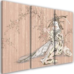 Geisha - Ukiyo-e (pływające obrazy) / Tryptyk (płótno)