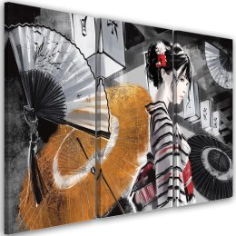 Geisha - Współczesny japonizm / Tryptyk (fizelina)