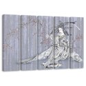 Geisha - Ukiyo-e (pływające obrazy) / Pentaptyk (fizelina)