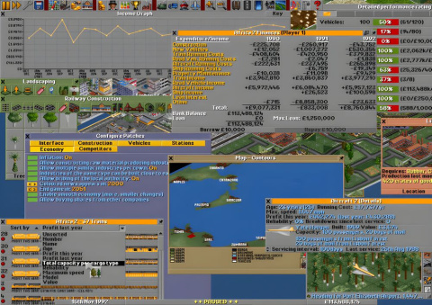 Plakat ze strategicznej gry retro PC: Open Transport Tycoon